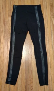 Athleta Leggings SMALL volle Länge zweifarbig schwarz gestreift Activewear Damen - Bild 1 von 8