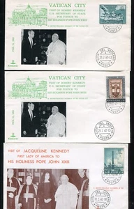 Vatikanstadt C35, 317, 307 Besuch von Robert, Jacqueline Kennedy Cover 1962 - Bild 1 von 4