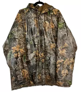 Cedar Key Camo Hooded Rain PVC Jacket Insulated Sz 2X Trebark Super Flauge - Picture 1 of 12