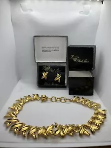 JEWELS by PARK LANE Vintage Gold Tone Necklace & Earrings Set - Picture 1 of 15