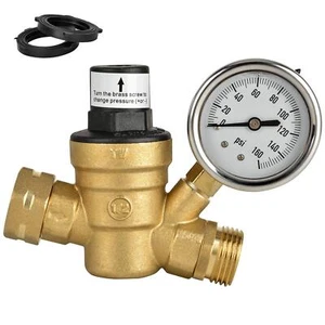 Lead Free Water Pressure Regulator with Gauge for RV Camper Travel Trailer - Picture 1 of 7