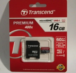 Brand New Transcend 16GB microSDHC UHS-I Flash - Picture 1 of 2