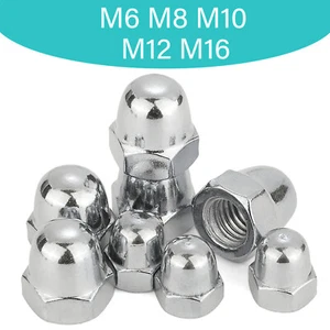 Hutmutter Edelstahl DIN 1587 A2 V2A V4A Muttern Umgekehrte Gewindemutter M6~M16 - Bild 1 von 9