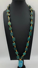 Vintage Egyptian Revival Tourmaline Scarab Pendant Necklace
