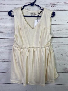 Hudson Kids Shirt Girls S 6X Babydoll Tank Top Cream  Cream Lined Rayon NWT - Picture 1 of 8