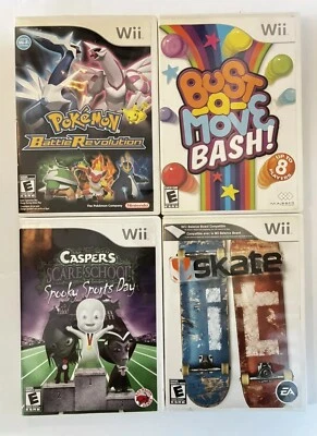 Nintendo Wii Juego Lote 4 Juegos Todo Completo CIB Pokémon, Skate It Y Más Foto 1 de 4