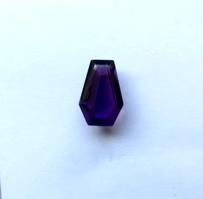 Coffin Shape Purple Amethyst Hydro Quartz Faceted Loose Stone 11 Carat 19*13 MM - Image 1 of 4