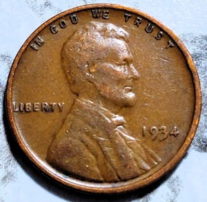 1934 P U.S. Lincoln Wheat Penny BIN101 - Picture 1 of 2