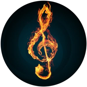MUSIC NOTE FIRE ART Pendant Charm On 20" 925 Sterling Silver Necklace Gold Gift - Picture 1 of 11