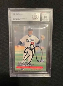 Los Angeles Dodgers Eric Gagne Signed Fleer Ultra RC Beckett GEM 10 - Foto 1 di 2