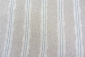 Linen Fabric French Vintage Stripe Duckegg Curtain Blind Upholstery - Picture 1 of 7
