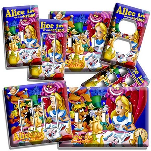 ALICE IN WONDERLAND LIGHT SWITCH OUTLET WALL PLATE KIDS GAME ROOM PLAYROOM DECOR