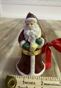 Spode Christmas Ornament Santa Trinket Box Handcrafted - Picture 1 of 5