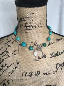 CA Studio Turquoise Nugget Squash Sterling Silver Necklace 17” - Picture 1 of 11