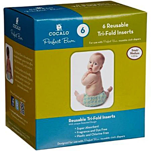 Многоразовые тканевые подгузники COCALO Perfect Bum тройные вставки 6 шт. МАЛЕНЬКИЕ СРЕДНИЕ - Изображение 1 из 3
