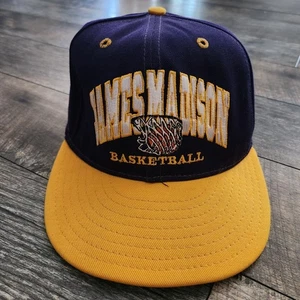 Vintage James Madison Dukes Snapback Hat Cap Purple Basketball 90s Made In USA - Picture 1 of 9