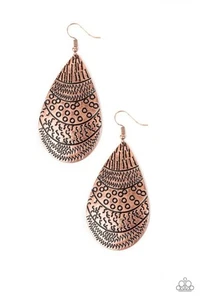 Paparazzi Jewelry Safari Splash~ Copper Earrings - Picture 1 of 3