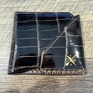 Limited Edition Open Sea Leather Co. Exotic Cuban Croc Topsider Bifold LT Wallet - Picture 1 of 7