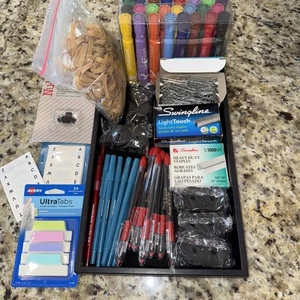 Assorted Office SuppliesPens Markers Adding Machine Tape Staples-heavy Duty 4636 - Picture 1 of 16