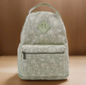 Womens 16" Green Floral Backpack No Boundaries NWT - Picture 1 of 16