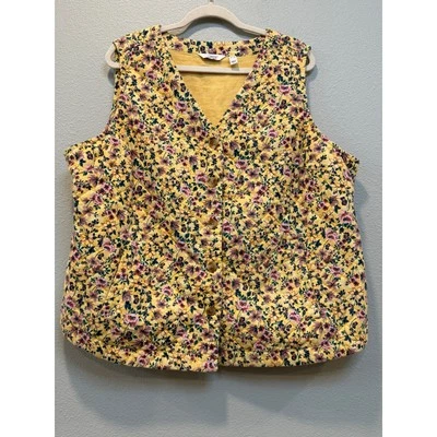 Chaleco floral acolchado vintage Denim & Co. Foto 1 de 4