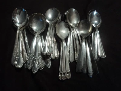 Lote de 60 cucharas redondas para sopa de crema con tazón plateado artesanal o de mesa Foto 1 de 4