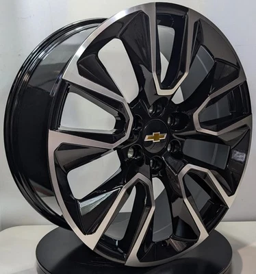 22" Black Rims fit Chevrolet Silverado 1500 Chevy Tahoe 22s Suburban Set 4pcs - Image 1 of 4