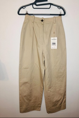 Pantalone Chanel beige cotone FR 36 (US 4) gamba larga Made in France