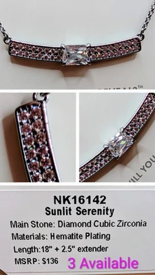 Bomb Party Sunlit Serenity NK16142 Diamond CZ On Hematite  - Image 1 of 4