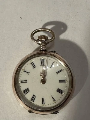 Kleine antike Taschenuhr Damen Silber 800, Reparaturbedürftig - Bild 1 von 4