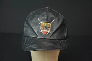 Vintage Highlander Macleod Promo Mütze Kappe schwarz Leder Texace 10725KS - Bild 1 von 5