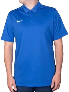 NIKE Dri-Fit Size M Medium Blue Short Sleeve Athletic Fit Men's Polo Shirt - Picture 1 of 5