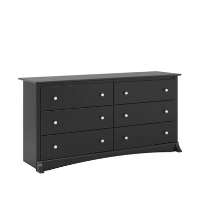 PREPAC Black Sonoma 6 Drawer Dresser - Image 1 of 4
