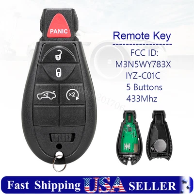 Reemplazo para Dodge Challenger 2008-2014 mando a distancia llavero 5 botones IYZ-C01C Foto 1 de 4