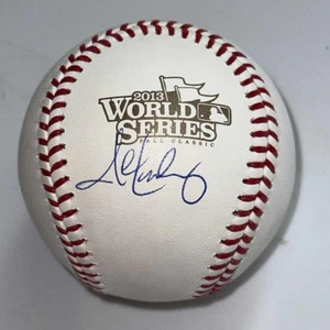 JOHN LACKEY SIGNED 2013 WORLD SERIES RED SOX LOGO BASEBALL JSA COA - Picture 1 of 2
