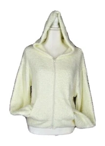 NWT LARGE Young Fabulous Broke PALE LIGHT YELLOW  HOODED ZIPPER Cardigan Sweater - Picture 1 of 11