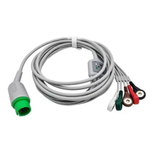 Cable de paciente ECG de conexión directa de 17 pines 5 cables Snap compatible con Spacelabs - Imagen 1 de 3
