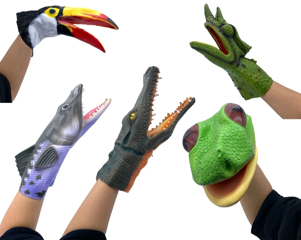 Hand Puppet Shark Crocodile Lizard Snake Parrot Bird Fish  - image 1 of 1