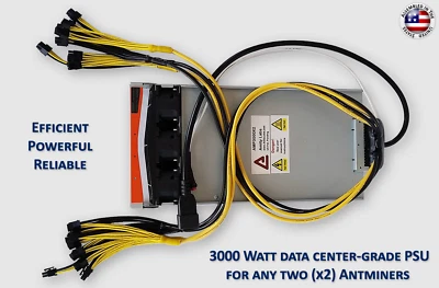 True 3000 Watt Mining Power Supply - For Any Two (2x) Antminers / Avalons - Image 1 of 4