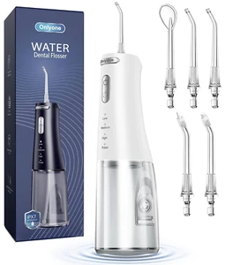 Onlyone Flosser Dentale ad Acqua, 300ML Irrigatore Orale Portatile per Denti, 4 Modalità a - Foto 1 di 11