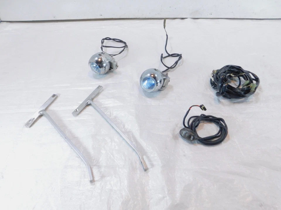2004 04 BMW R1150RS R1150 RS PIAA Fog Light Headlights w/ Mounts & Wiring - Image 1 of 4