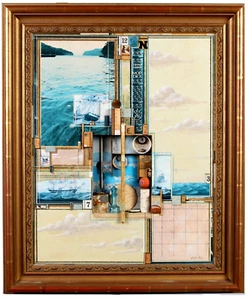 Mixed Media Acrylic Collage Roderick Slater Original Art 20x24" 3-D Framed NICE! - Picture 1 of 10