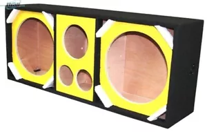 CAJA DE ALTAVOCES DE COCHE CHUCHERO DEEJAYLED DOS 12" CON 2 TWEETERS Y 1 BOCINA - AMARILLO - Imagen 1 de 3