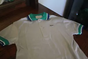 Vintage Lacoste Polo Shirt Boy Shirt Size 5 Grey w/ Multicolored Collar Sleeves - Picture 1 of 8