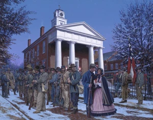 THE CHRISTMAS GIFT, John Paul Strain, S/N ltd ed print Civi War, Winchester art - Picture 1 of 1