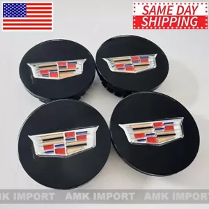 4pc Acrylic Center Caps for Cadillac ATS CTS CT6 XT5 SRX XLR XTS 9596629 Black - Picture 1 of 5