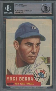 Yogi Berra 1953 Topps #104 "Autógrafo" - Beckett Auténtico - Salón de la Fama ¡Genial! - Imagen 1 de 2