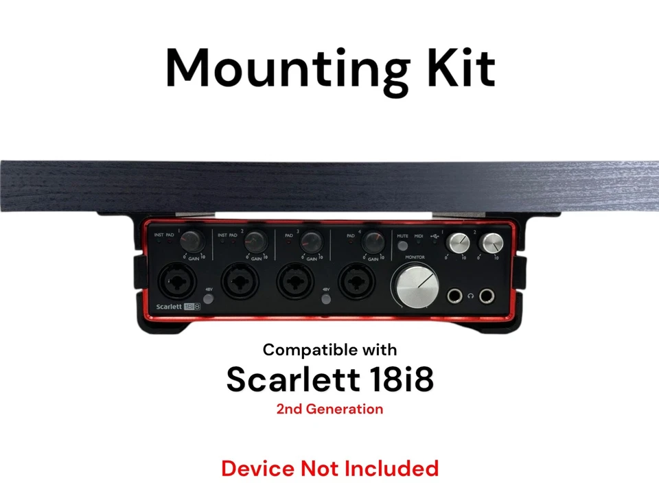 Desk Mount Kit for Focusrite Scarlett 18i8 (2nd Gen) - Under Desk Mount Brackets - Image 1 of 4