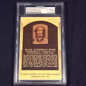 2018 HA Art of Baseball Ralph Kiner Signed HOF Plaque PSA/DNA 25/41 Pirates - Picture 1 of 2