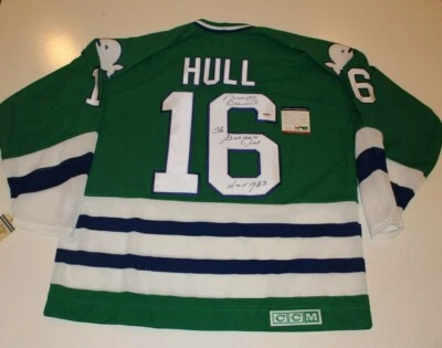 BOBBY HULL SIGNED HARTFORD WHALERS RETRO CCM JERSEY PSA/DNA COA - Image 1 of 4